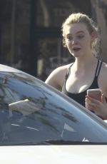 ELLE FANNING Leaves a Gym in West Hollywood 12/08/2017