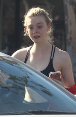 ELLE FANNING Leaves a Gym in West Hollywood 12/08/2017