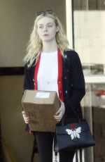 ELLE FANNING Leaves a Ups Store in Studio City 12/29/2017
