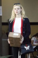 ELLE FANNING Leaves a Ups Store in Studio City 12/29/2017