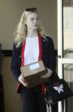 ELLE FANNING Leaves a Ups Store in Studio City 12/29/2017