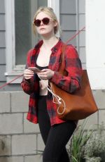 ELLE FANNING Out and About in Los Angeles 12/20/2017