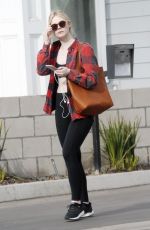 ELLE FANNING Out and About in Los Angeles 12/20/2017