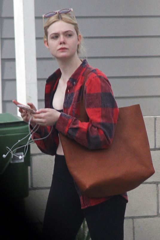 ELLE FANNING Out and About in Los Angeles 12/20/2017