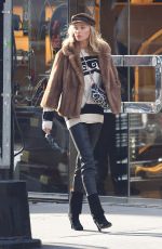 ELSA HOSK Having a Smoke Out in New York 11/30/2017