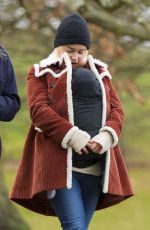 EMILIA CLARKE Out at Hampstead Heath in London 12/17/2017