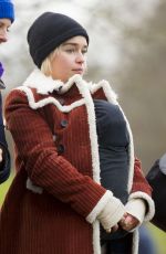 EMILIA CLARKE Out at Hampstead Heath in London 12/17/2017