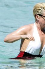 EMMA FORBES in Swimsuit on the Beach in Barbados 12/22/2017