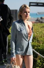 EMMA ROBERETS in Covered Bikini at a Beach in Miami 12/13/2017