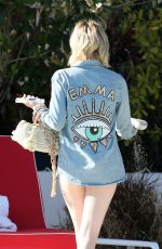 EMMA ROBERETS in Covered Bikini at a Beach in Miami 12/13/2017