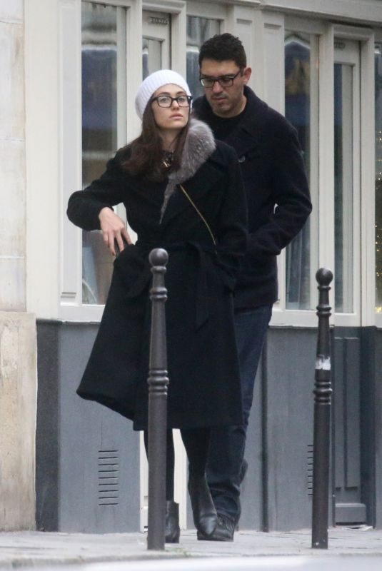 EMMY ROSSUM and Sam Esmail at Charles De Gaulle Airport in Paris 12/26/2017