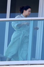 EVA LONGORIA on Balcony of Her Hotel in Miami 12/22/2017