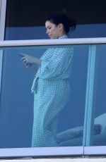 EVA LONGORIA on Balcony of Her Hotel in Miami 12/22/2017