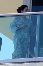 EVA LONGORIA on Balcony of Her Hotel in Miami 12/22/2017