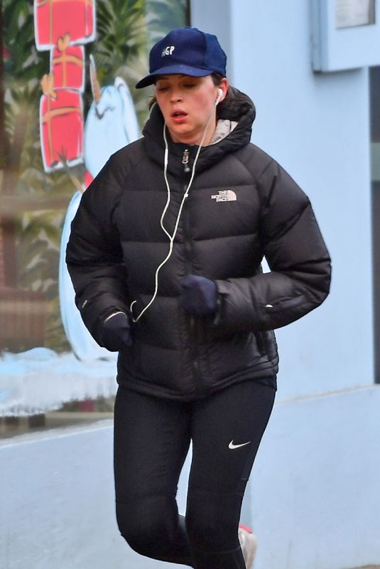 FELICITY JONES Out Jogging in New York 12/08/2017