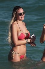 FRANCESCA BRAMBILLA and LIVIA CANALLIS in Bikinis at a Beach in Miami 12/08/2017