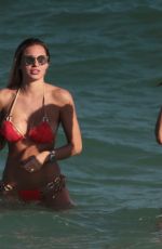 FRANCESCA BRAMBILLA and LIVIA CANALLIS in Bikinis at a Beach in Miami 12/08/2017