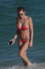 FRANCESCA BRAMBILLA and LIVIA CANALLIS in Bikinis at a Beach in Miami 12/08/2017