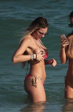 FRANCESCA BRAMBILLA and LIVIA CANALLIS in Bikinis at a Beach in Miami 12/08/2017