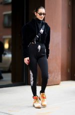 GIGI and BELLA HADID Out in New York 12/20/2017