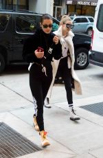 GIGI and BELLA HADID Out in New York 12/20/2017