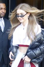 GIGI HADID Leaves Her Apartment in New York 12/14/2017