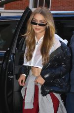 GIGI HADID Leaves Her Apartment in New York 12/14/2017