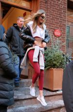 GIGI HADID Leaves Reebok Christmas Party in New York 12/14/2017