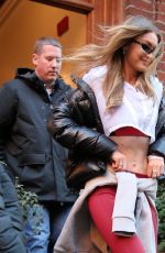 GIGI HADID Leaves Reebok Christmas Party in New York 12/14/2017