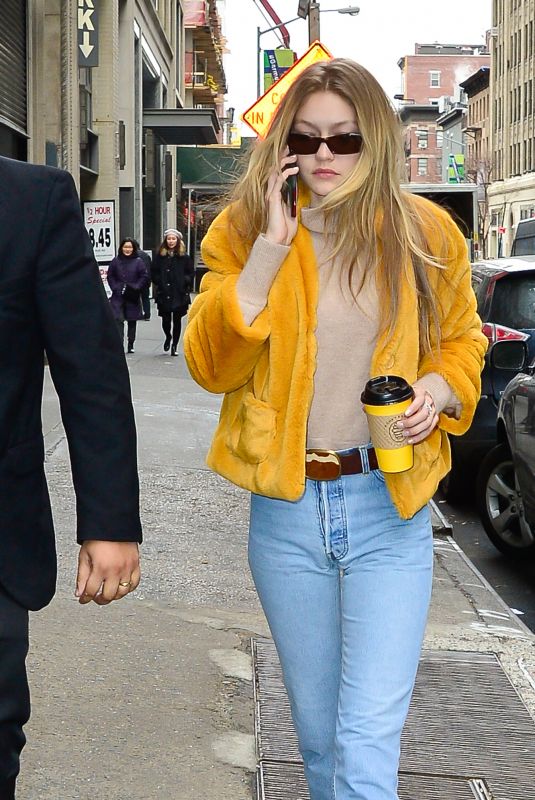 GIGI HADID Out for Coffee in New York 12/15/2017