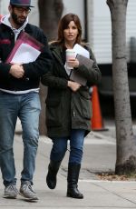 GINA GERSHON on the Set of Fashion Victim in New York 12/03/2017