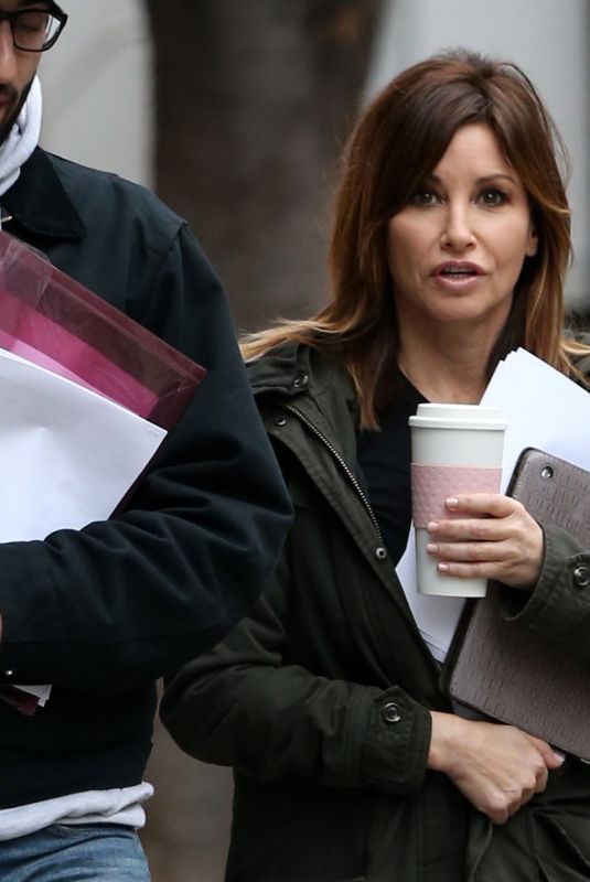 GINA GERSHON on the Set of Fashion Victim in New York 12/03/2017