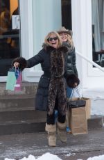 GOLDIE HAWN Out Shopping in Aspen 12/22/2017