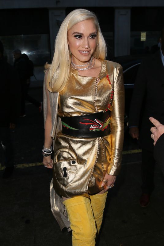 GWEN STEFANI Arrives at BBC Radio 2 in London 12/01/2017