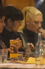 GWEN STEFANI Out for Dinner at Yalla Yalla Beirut Street Restaurant in London 11/30/2017