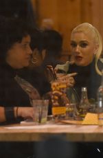 GWEN STEFANI Out for Dinner at Yalla Yalla Beirut Street Restaurant in London 11/30/2017