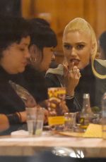 GWEN STEFANI Out for Dinner at Yalla Yalla Beirut Street Restaurant in London 11/30/2017