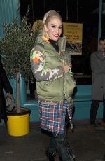 GWEN STEFANI Out for Dinner at Yalla Yalla Beirut Street Restaurant in London 11/30/2017