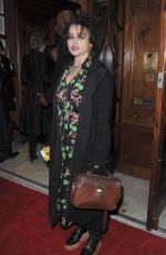 HELENA BONHAM CARTER at Hamilton Musical Press Night in London 12/21/2017