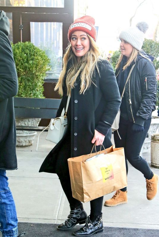 HILARY DUFF Arrives at Her Hotel in New York 12/20/2017