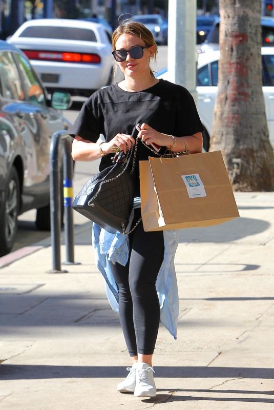 HILARY DUFF Leaves a Gym in Los Angeles 12/07/2017
