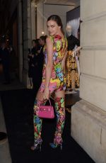 IRINA SHAYK Arrives at Versace London Sloane Street Launch 12/05/2017
