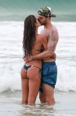 IZABEL GOULART and Kevin Trapp on the Beach in Fernando De Noronha 12/29/2017