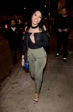 JASMIN SAVOY BROWN Leaves Catch LA in Los Angeles 12/06/2017