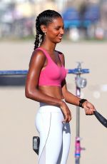 JASMINE TOOKES on the Set of Victoria’s Secret Advert at Venice Beach 12/11/2017