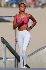 JASMINE TOOKES on the Set of Victoria