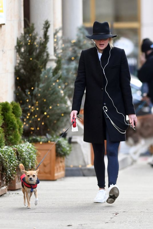 JENNIFER LARENCE Out Walks Her Dog in New York 12/18/2017