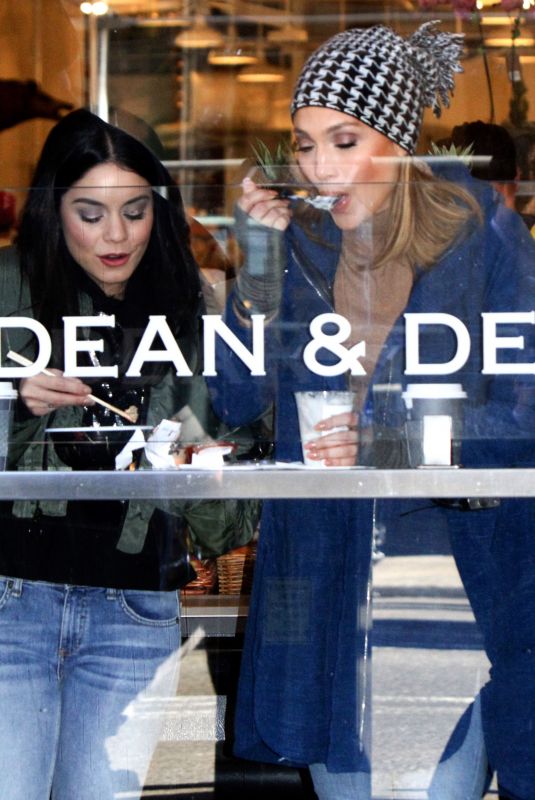 JENNIFER LOPEZ and VANESSA HUDGENS at Dean and Deluca on the Set of Second Act in New York 12/07/2017