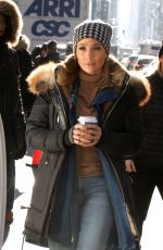 JENNIFER LOPEZ and VANESSA HUDGENS at Dean and Deluca on the Set of Second Act in New York 12/07/2017