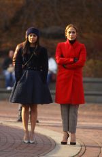 JENNIFER LOPEZ and VANESSA HUDGENS on the Set of Second Act in New York 12/04/2017